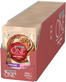 Вологий корм Purina One Mini/Small Sensitive з лососем, рисом та морквою