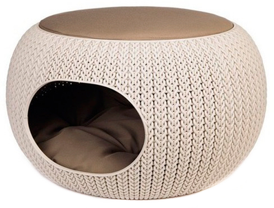 Лежак для тварин Curver Cozy KNIT pet bed Бежевий (7290106931695) (955555909146514) - Уцінка