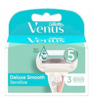 Картриджи сменные для бритья женские (лезвия кассеты) Venus Deluxe Extra Smooth Sensitive 3 шт.