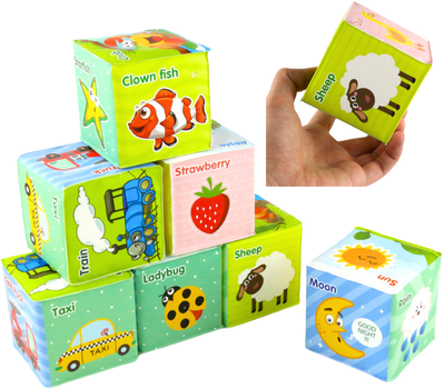 Розвиваючі кубики Lean Toys з літерами та тваринами 8 елементів 22886 (5905991052357)