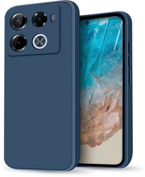 Силиконовый чехол HardCorner Infinix Note 40 Pro (с микрофиброй) Blue (41164-28)