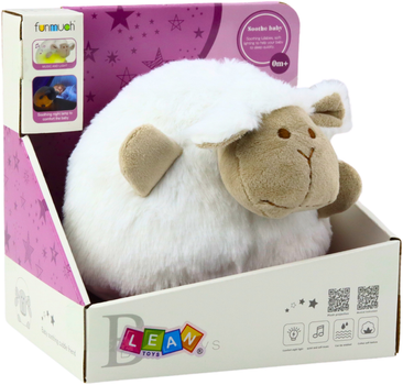 Projektor-zabawka pluszowa LEAN Toys Owieczka usypiająca z dźwiękami i światłami Biały 22809 (5905991051589)