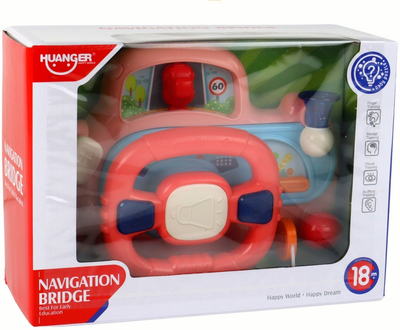 Kierownica wielofunkcyjna interaktywna LEAN Toys z symulatorem jazdy Różowa 16312 (5905679078457)