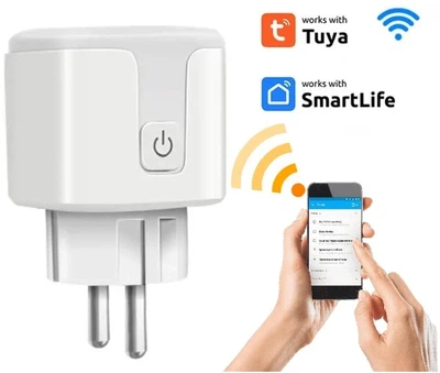 Розумна WiFi розетка Smart 16А 3680Вт з моніторингом енергоспоживання Управління через телефон Біла