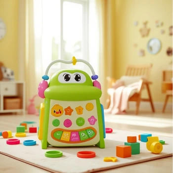 Інтерактивний розвиваючий кубик-сортер LEAN Toys з піаніно Крокодил 22831 (5905991051800)