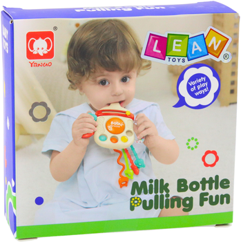Сенсорна іграшка LEAN Toys 3в1 з прорізувачем брязкальцем і пляшкою 22647 (5905991049968)