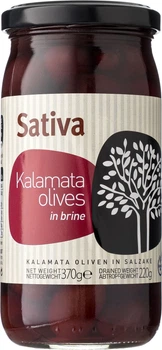 Оливки Sativa Каламата цілі в розсолі 370 г (5204108137605)