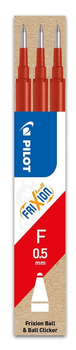 Набір стрижнів для ручок Pilot FriXion Ball & Ball Clicker F 0.5 мм Red 3 шт (ZES4902505422843)