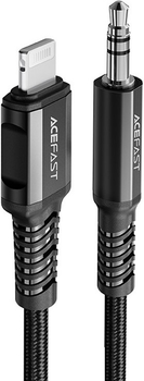 Kabel Acefast MFI Lightning - mini-jack 3.5 mm nylon 1.2 m Czarny (6974316280583)