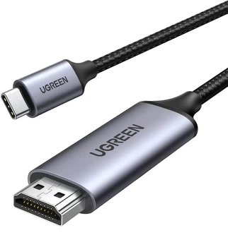 Кабель переходник Type-C на HDMI UGREEN MM142 Cable Aluminum Shell (1.5м, 4K 60Hz). Gray