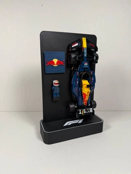 Дисплей с логотипом для конструктора Oracle Red Bull Racing RB20 (77243) Speed Champions - Формула 1 2024 / Ред Бул / Подставка Черная с Белым Акцентом