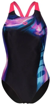 Купальник слитный для женщин Arena DREAMHLINE SWIMSUIT V BACK черный, фиолетовый, бирюзовой Женщины 40