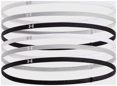 Повязка на голову UA W MINI ELASTIC 6PK белый, серый, черный Женщины One Size 1389932-001