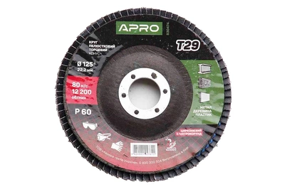 Круг лепестковый торцевой Apro - 125 мм x Р60 цирконий прямой 1 шт.
