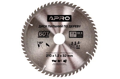 Диск пильный по дереву Apro 210 x 3230мм x 60T (830194)
