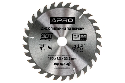Диск пильный по дереву Apro - 180 x 22,220мм x 30T