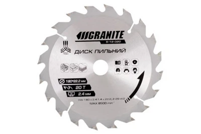Диск пильный по дереву Granite 180 x 20T x 22.2 мм (22.2-20)