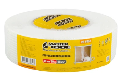 Лента стеклотканевая Mastertool 45 мм х 90 м белая для проклейки гипсокартона и трещин на стенах (D-IT_22-C)