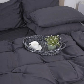 Простынь на резинке MirSon Satin Premium 0240 Iron grey 160 х 200 см (2200001085442)