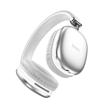 Бездротові Bluetooth навушники Hoco W35 |портативна стерео гарнітура, Bluetooth 5.3, AUX/TF, Type-C, 400 мАг, до 40 годин відтворення, вбудований мікрофон, швидка зарядка, універсальна сумісність| Срібний