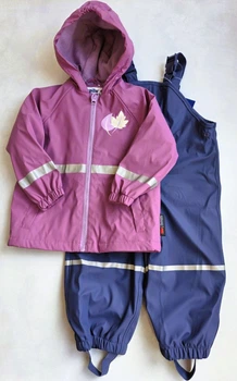 Дождевик детский костюм на флисе Lupilu 86-92 см грязепруф 008178/006318
