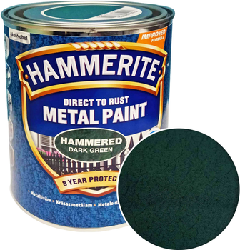 Фарба Hammerite Metal Paint Hammered молоткова темно-зелена алкідна фарба для металу 0.75 л (5093426)
