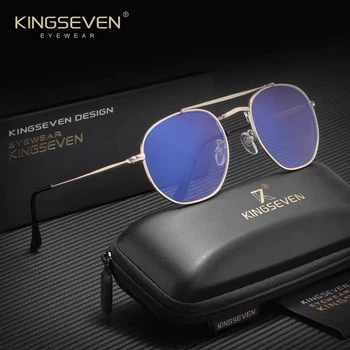 Очки компьютерные Blue Blocker 45% для мужчин и женщин KINGSEVEN 7748 Gold 45