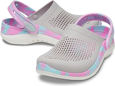 Дитячі крокси для дівчинки Crocs Literide 360 Marbled Clog Pearl White Multi (29/30, сірий)