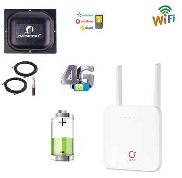 Мобильный 4G интернет за городом полный комплект WiFi роутер и внешняя антенна для усиления сигнала 18 дБ
