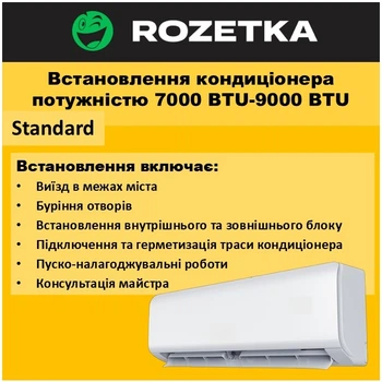 Установка кондиционера мощностью 7000 BTU-9000 BTU Standard