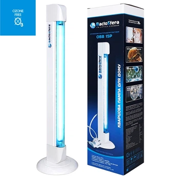 Бактерицидная БЕЗОЗОНОВАЯ кварцевая лампа Bactosfera OBB 15P OZONE FREE (на подставке)