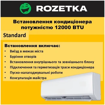 Установка кондиционера мощностью 12000 BTU Standard