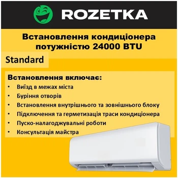 Установка кондиционера мощностью 24000 BTU Standard