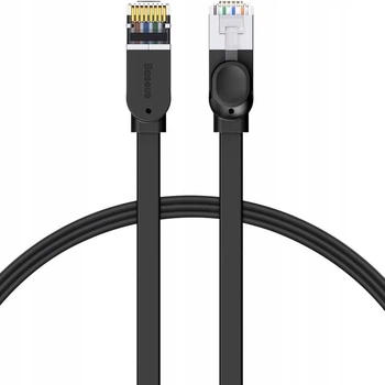Патч корд Baseus сетевой кабель 10 Гбит\с Ethernet RJ45 Cat 6 плоский 0.5 м Black (PCWL-A01)