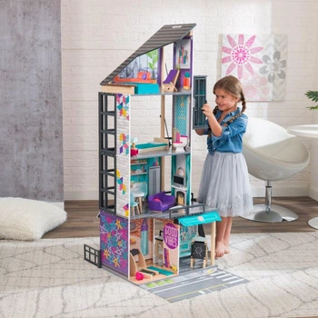 Кукольный деревянный домик KidKraft Bianca City Life 65989 с 26 аксессуарами и световыми эффектами