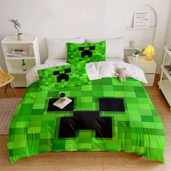 Постільна білизна 3D полуторна з мікросатину Minecraft №5 31461 150х215 см 50х70 см