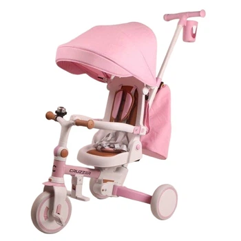 Дитячий триколісний велосипед-біговець Tri-cycle 6in1 Cruiser Milano 002 Рожевий