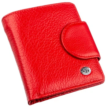 Женский бумажник из натуральной кожи ST Leather Красный с кнопкой для прав (bg189fash23)