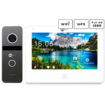 Комплект відеодомофона Neolight NeoKIT HD Pro WiFi White