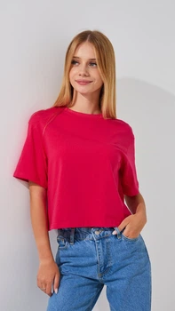 Футболка однотонна для дівчинки LAWA GBC02337 158 см Малиновий shop (2888000008886)