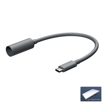 Переходник - кабель (18 см) USB Type-C / DC connector 100W (20V/5A) Power Delivery (PD) для питания спутниковой системы Starlink Mini от оригинального кабеля и повербанка/зарядной станции | Старлинк Мини | Водонепроницаемый материал