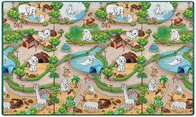 Mata piankowa do kolorowania Ricokids ZOO zwijana 200 x 120 x 0.3 cm RK-343 734300 (5903890615970)
