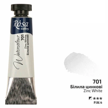 Краска акварельная Rosa Gallery 10 мл туба (701) Белила цинковые (3211701)
