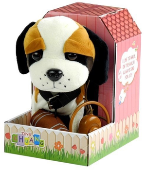 Piesek LEAN Toys Bernardyn na smyczy oraz z budą 3975 (5902808159698)