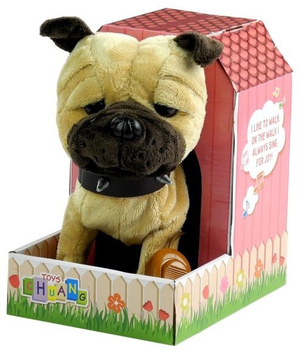Piesek LEAN Toys na smyczy oraz z budą Beżowy 3974 (5902808159681)