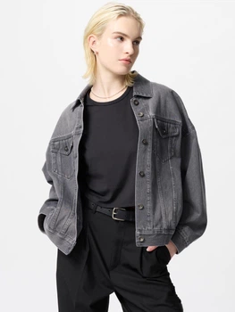 Джинсовая куртка женская Uniqlo 363275141 M Серая ( 1159839873)
