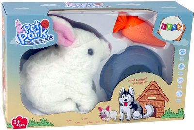 Królik LEAN Toys z miseczką i marchewką Biały 13256 (5905323214583)