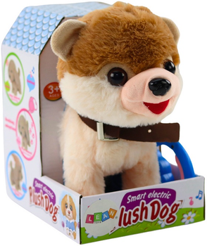 Pies LEAN Toys porusza się i śpiewa na smyczy Biało Beżowy 21057 (5905991036234)