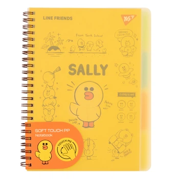 Тетрадь для записей YES А5 80 л софт-тач Line Friends Sally (765736)