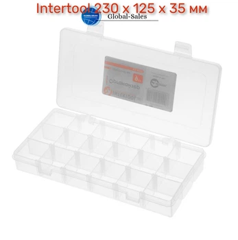 Органайзер Intertool прозрачный 9" 230 х 125 х 35 мм (BX-4000)